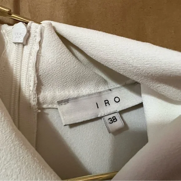 IRO Astrid High Neck Handkerchief Neck Boxy Blouse Oversized Popover Top Size 6 - Picture 3 of 13